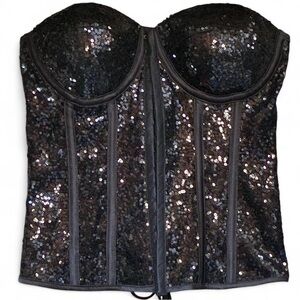 ★ SPARKS FLY! BLACK SEQUIN CORSET ★